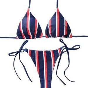 Red white and blue bikini